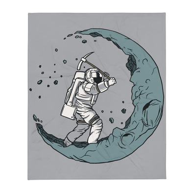 Renerded AstronautDiggingTheMoon  Throw Blanket