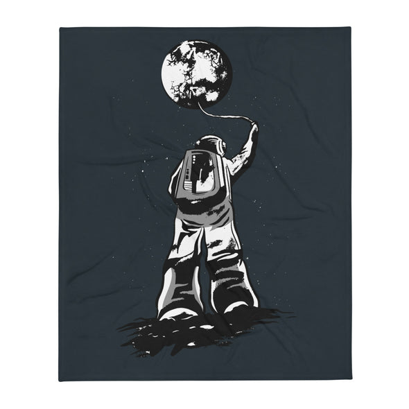 Renerded astronautmoon  Throw Blanket