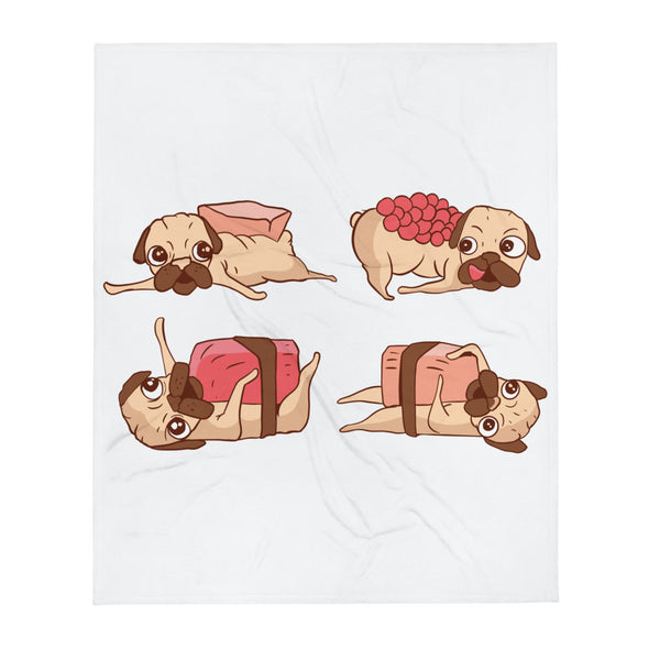 Renerded pugs  Throw Blanket