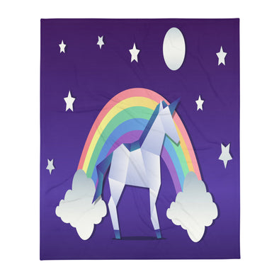 Renerded OrigamiUnicornIllustration Throw Blanket