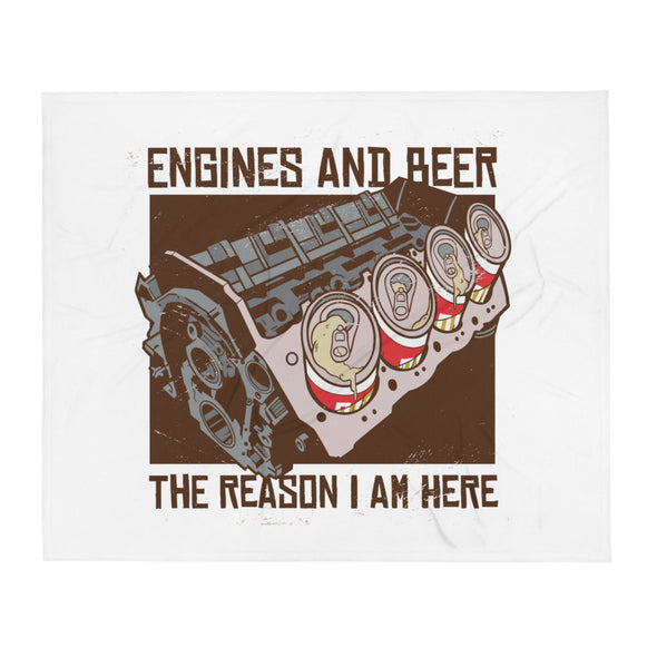 Renerded EngineWithBeer  Throw Blanket