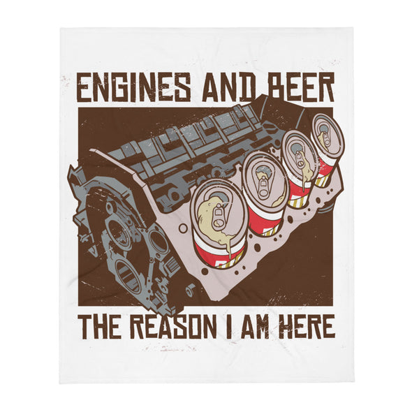 Renerded EngineWithBeer  Throw Blanket